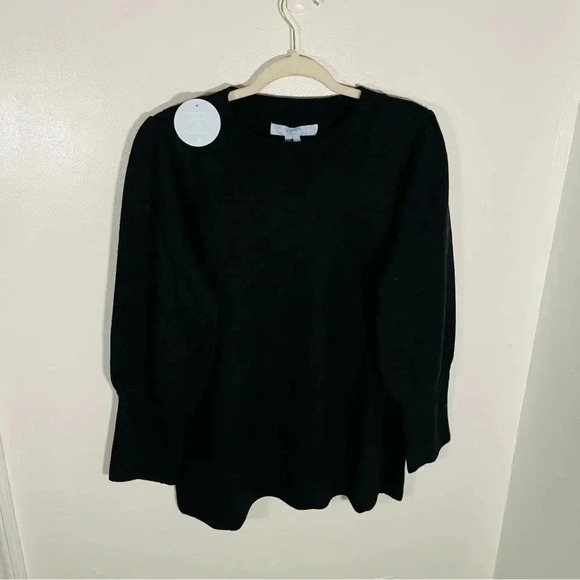 NEW Hill House The Sylvie Sweater Black Merino Wool Quiet Luxury Knit Soft Cozy - Picture 3 of 9